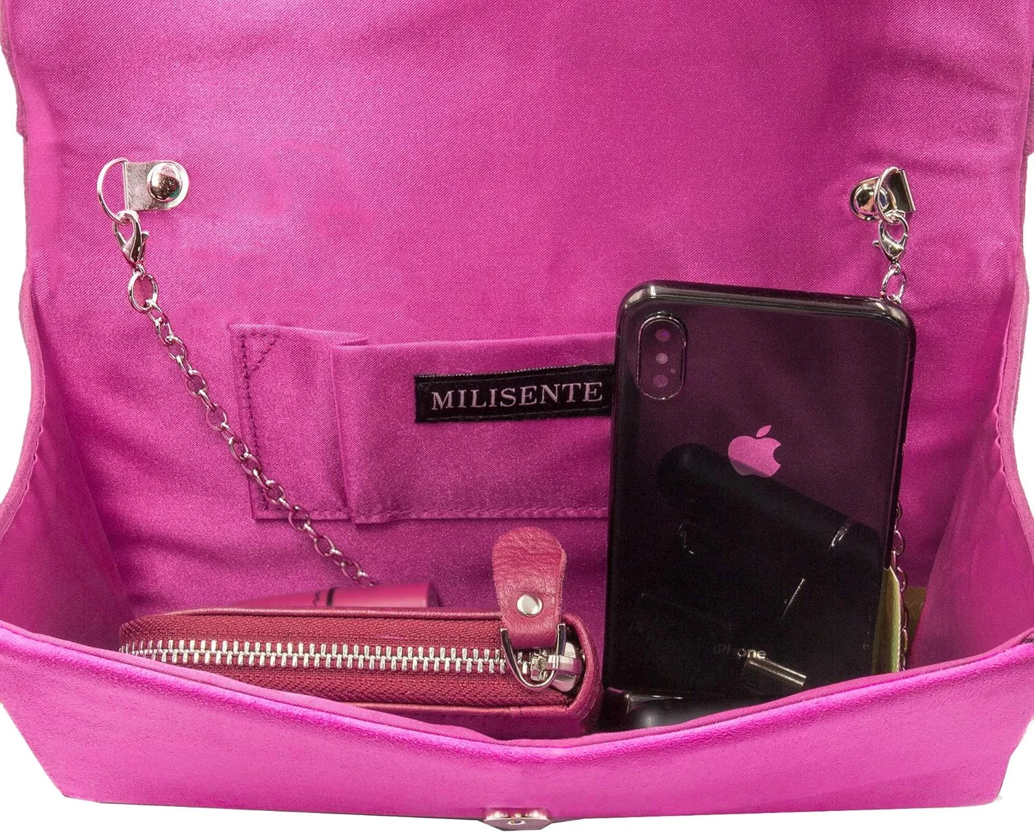 Milisente Evening Bag for Women, Suede Envelope Evening Purses Crossbody Shoulder Clutch Bag