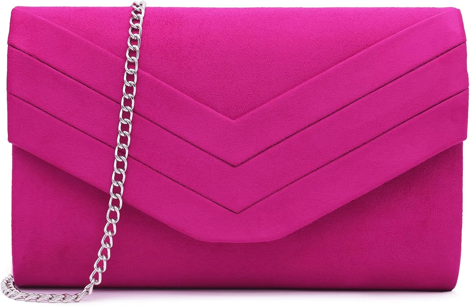 Milisente Evening Bag for Women, Suede Envelope Evening Purses Crossbody Shoulder Clutch Bag