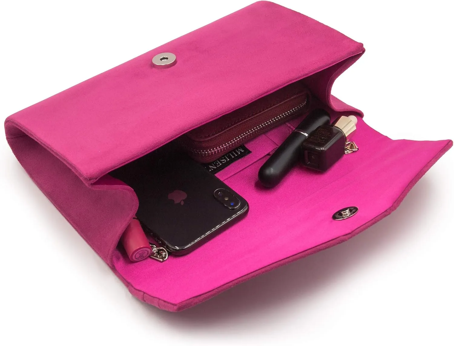 Milisente Evening Bag for Women, Suede Envelope Evening Purses Crossbody Shoulder Clutch Bag