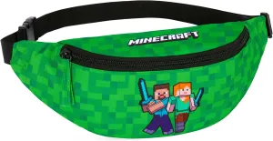 Minecraft Boys Fashion Waist Pack with Adjustable Strap, Creeper Travel Bag - Gamer Gifts (Green)