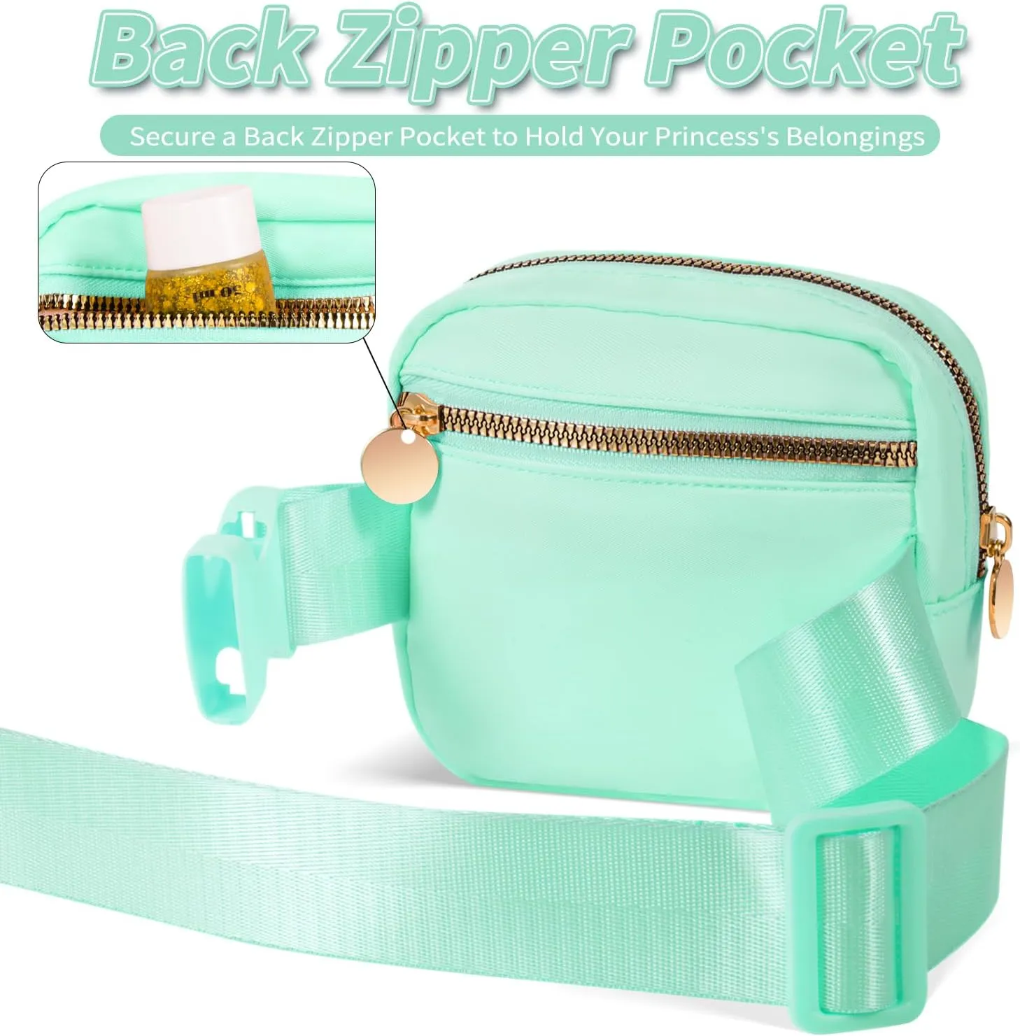 Mini Belt Bag Fanny Pack with Initials Letter Patch Small Crossbody Bags Cute Stuff Birthday Gifts for Teenager Girls Trendy Stuff for Teens - Light Green,M