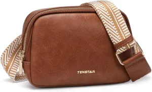 Mini Belt Bag for Women Fashion Crossbody Fanny Packs for Women Vegan Leather Waist Bags with Adjustable Strap (Brown)