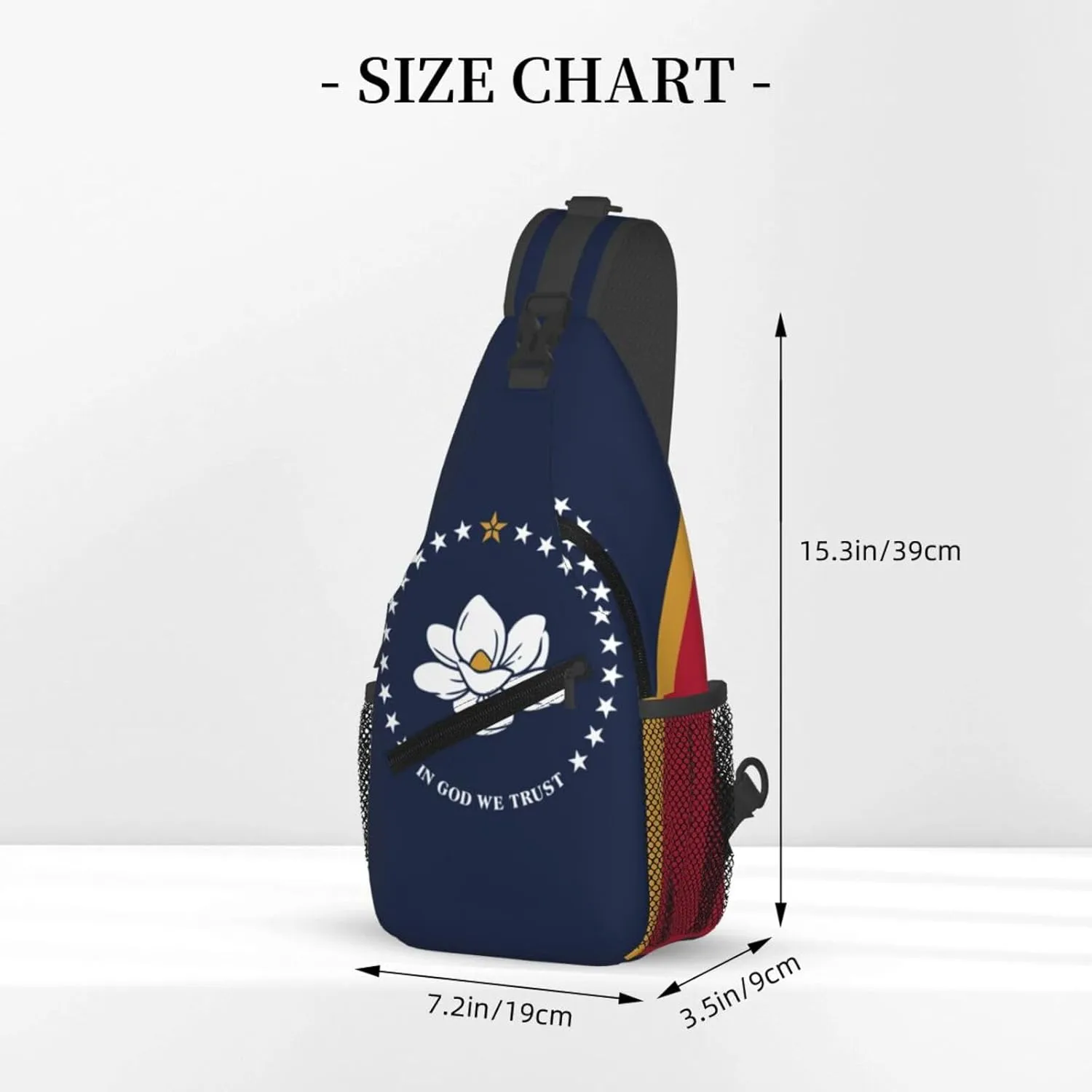 Mississippi State Flag Print Lightweight Sling Small Shoulder Bag - Chic Cross Chest Bag With Adjustable Strap