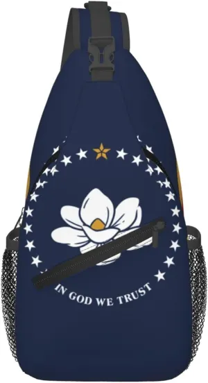 Mississippi State Flag Print Lightweight Sling Small Shoulder Bag - Chic Cross Chest Bag With Adjustable Strap