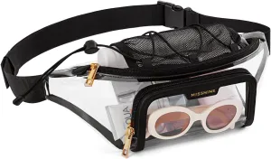 Missnine Clear Fanny Pack for Stadium Events Clear Purse Crossbody Bags for Women with Adjustable Strap Belt Bag for Concert, Sports, Travel
