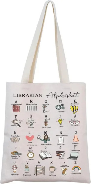 MNIGIU Librarian Tote Bag Librarian Thank You Gift Librarian Works Bag Librarian Book Bag Librarian Retirement Gift