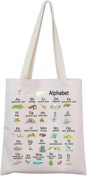 MNIGIU TN Canvas Tote Bag TN State Gift TN Eco Tote Bag Reusable Bag Welcome Bag
