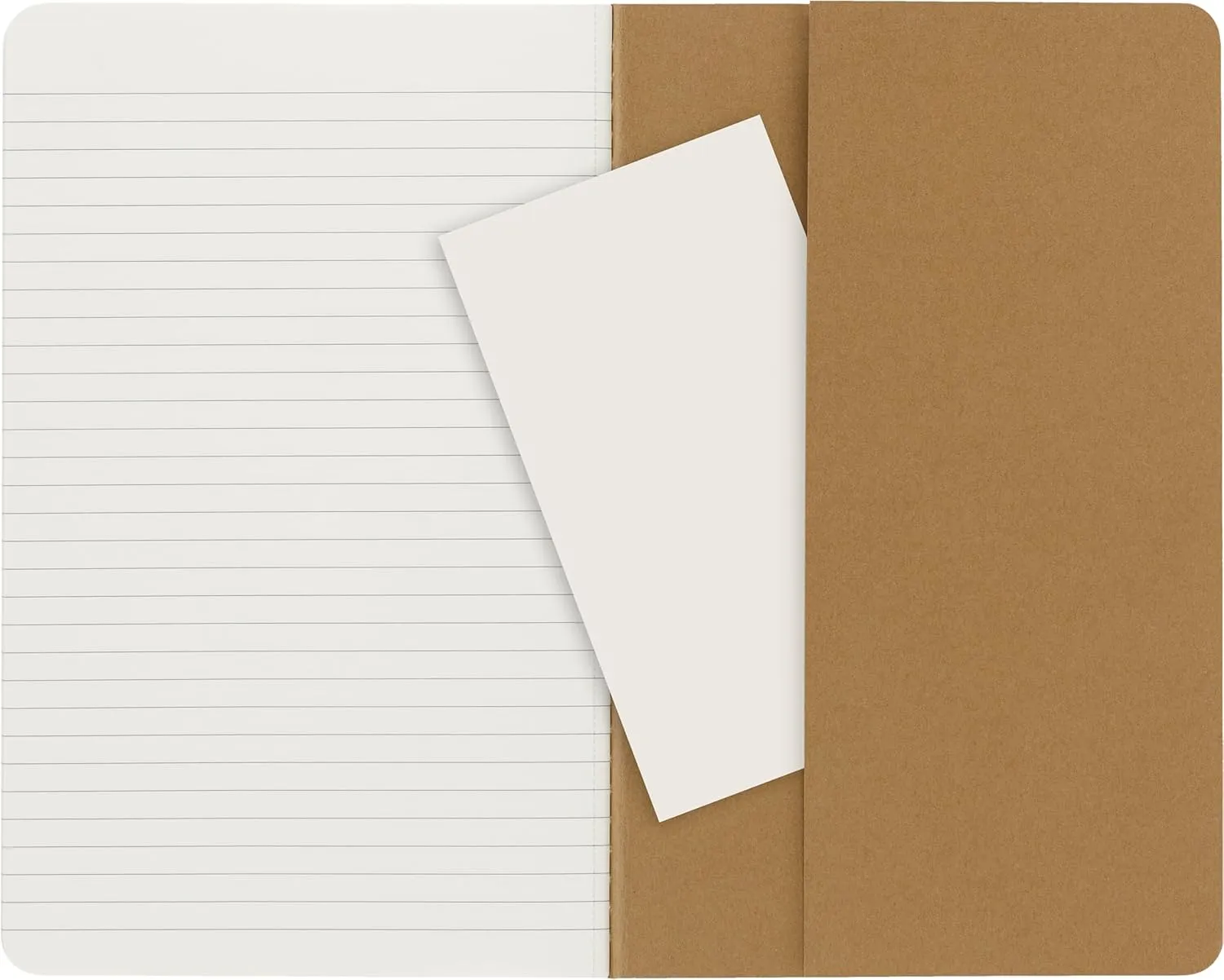 Moleskine Cahier Journal, Soft Cover, Large (5" x 8.25") Ruled/Lined, Kraft Brown, 80 Pages (Set of 3)
