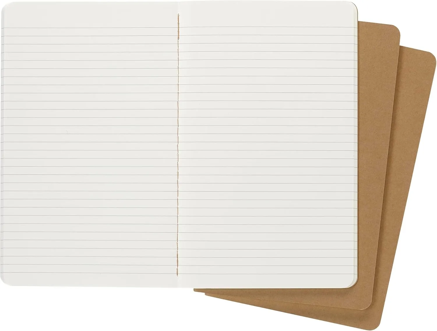 Moleskine Cahier Journal, Soft Cover, Large (5" x 8.25") Ruled/Lined, Kraft Brown, 80 Pages (Set of 3)