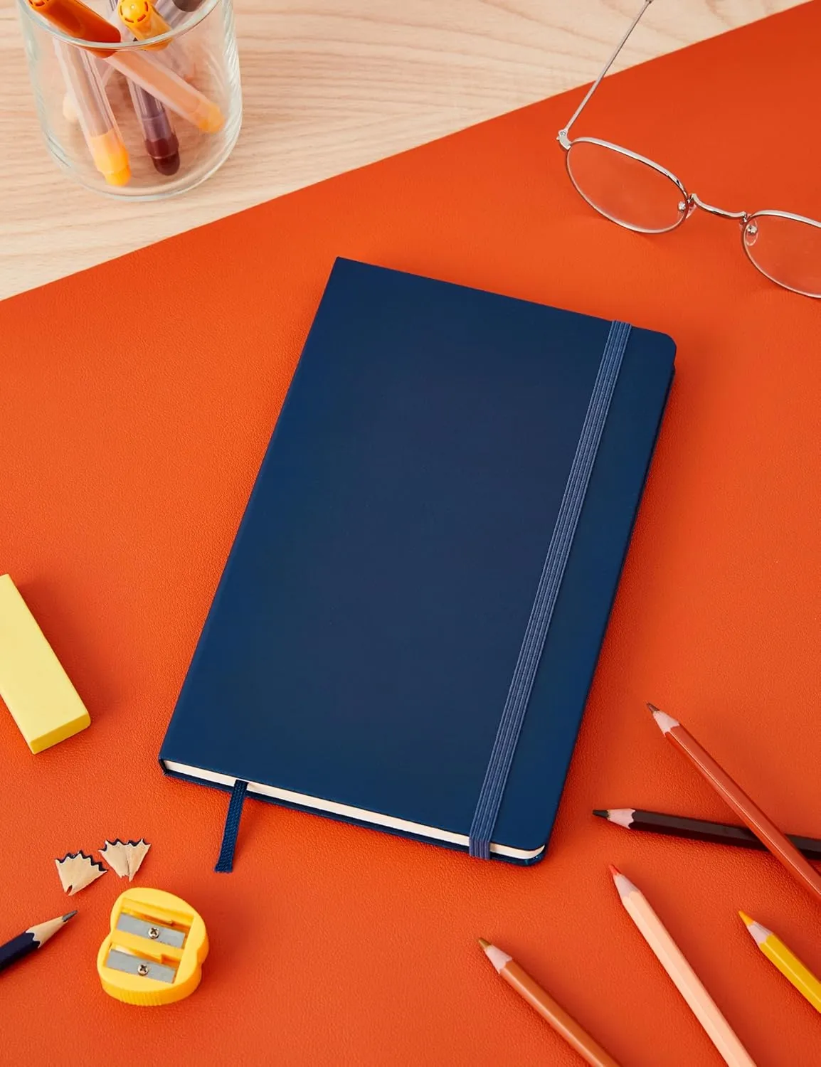 Moleskine Classic Notebook, Hard Cover, Large (5" x 8.25") Plain/Blank, Sapphire Blue, 240 Pages