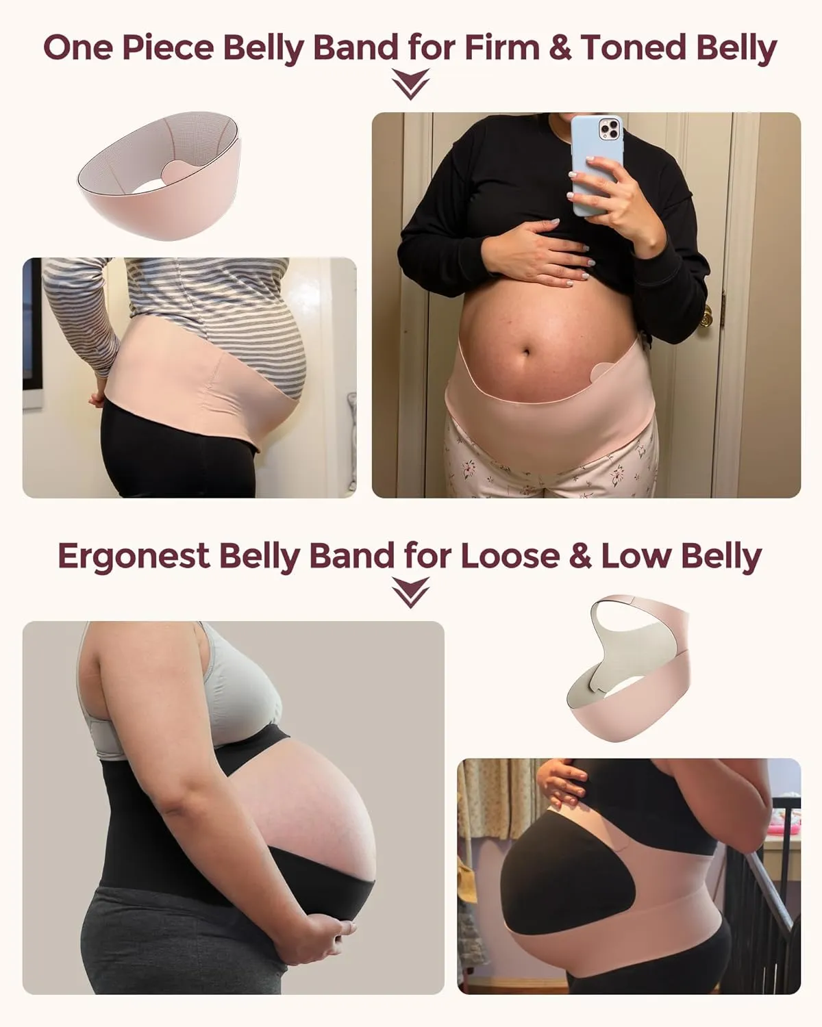 Momcozy Pregnancy Belly Band, CozySupport Ergonest Maternity Belly Band, Invisible Pregnancy Belt for Back, Abdomen, Waist