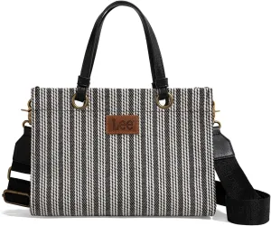 Montana West x Lee Small Tote Bag for Women Work, Stripe Crossbody Bag Top-handle Handbags
