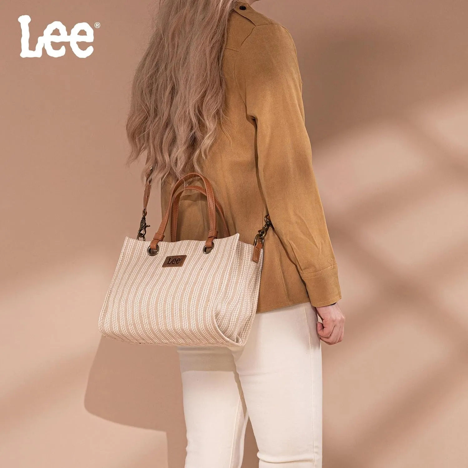 Montana West x Lee Small Tote Bag for Women Work, Stripe Crossbody Bag Top-handle Handbags