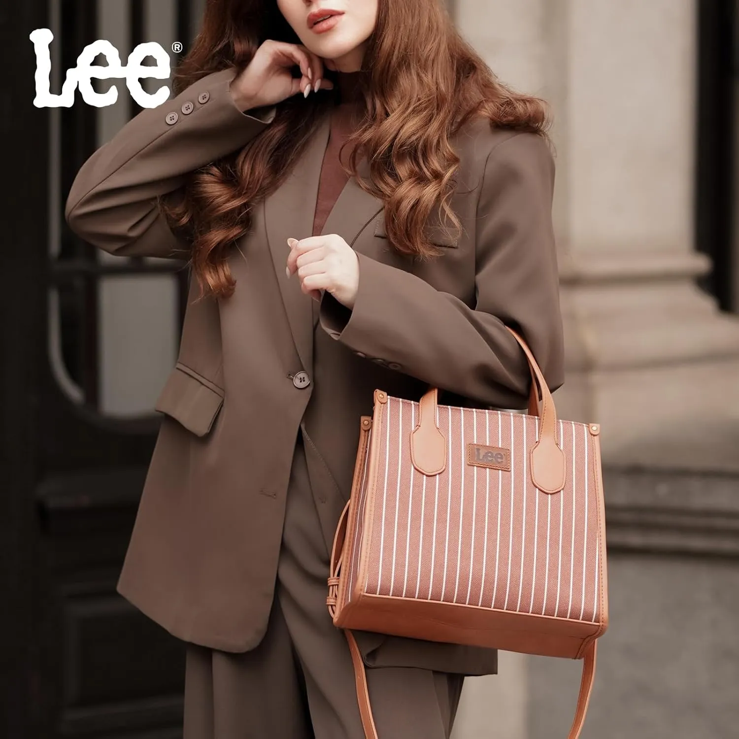 Montana West x Lee Tote Bag for Women Striped Top Handle Handbag with Adjustable Strap