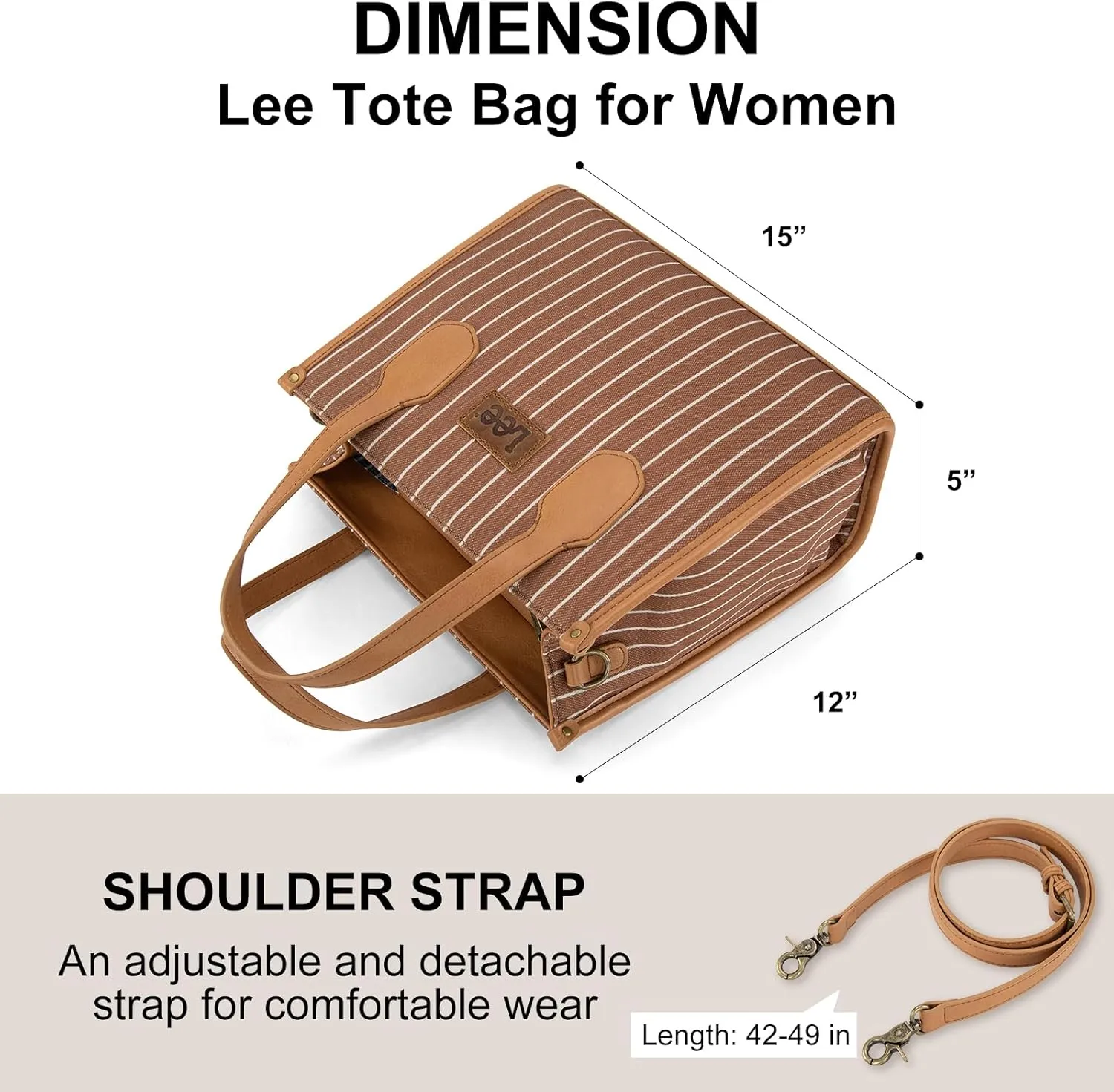 Montana West x Lee Tote Bag for Women Striped Top Handle Handbag with Adjustable Strap