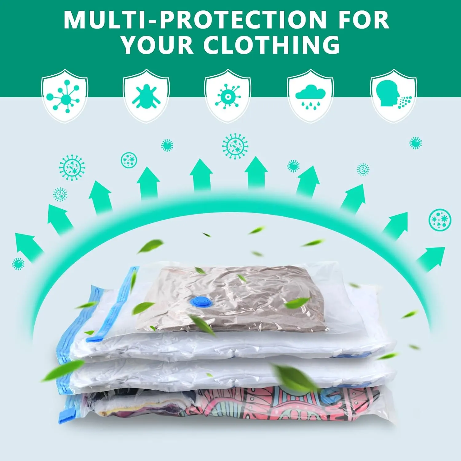 Morecoo Vacuum Seal Bags for Clothing, 6 Pack Vacuum Storage Bags (3 Jumbo/3 Large) with Electric Pump, Packing Cubes Compression Space Saver for Comforters, Blankets - Ideal for Travel
