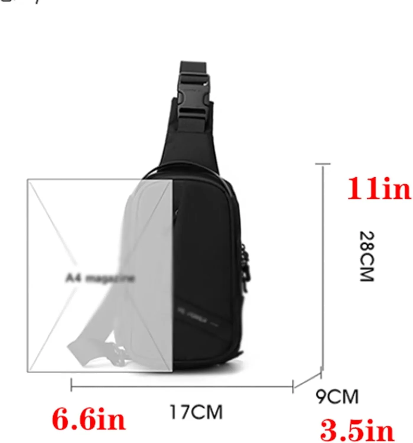 Multi-pocket Waist Bag Pack with Adjustable Strap, oxford fabric, Large Fanny Pack, Waterproof, Crossbody Fanny Pack for Women Men, for Hiking Running Travel Cycling(A)