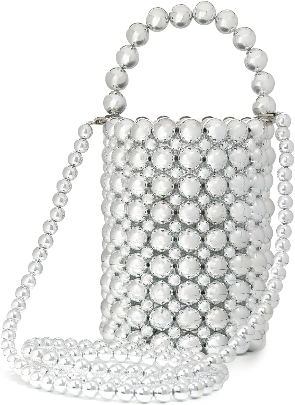Multicolor Hand Beaded Handheld Crossbody Women's Evening Bag Bucket Bag