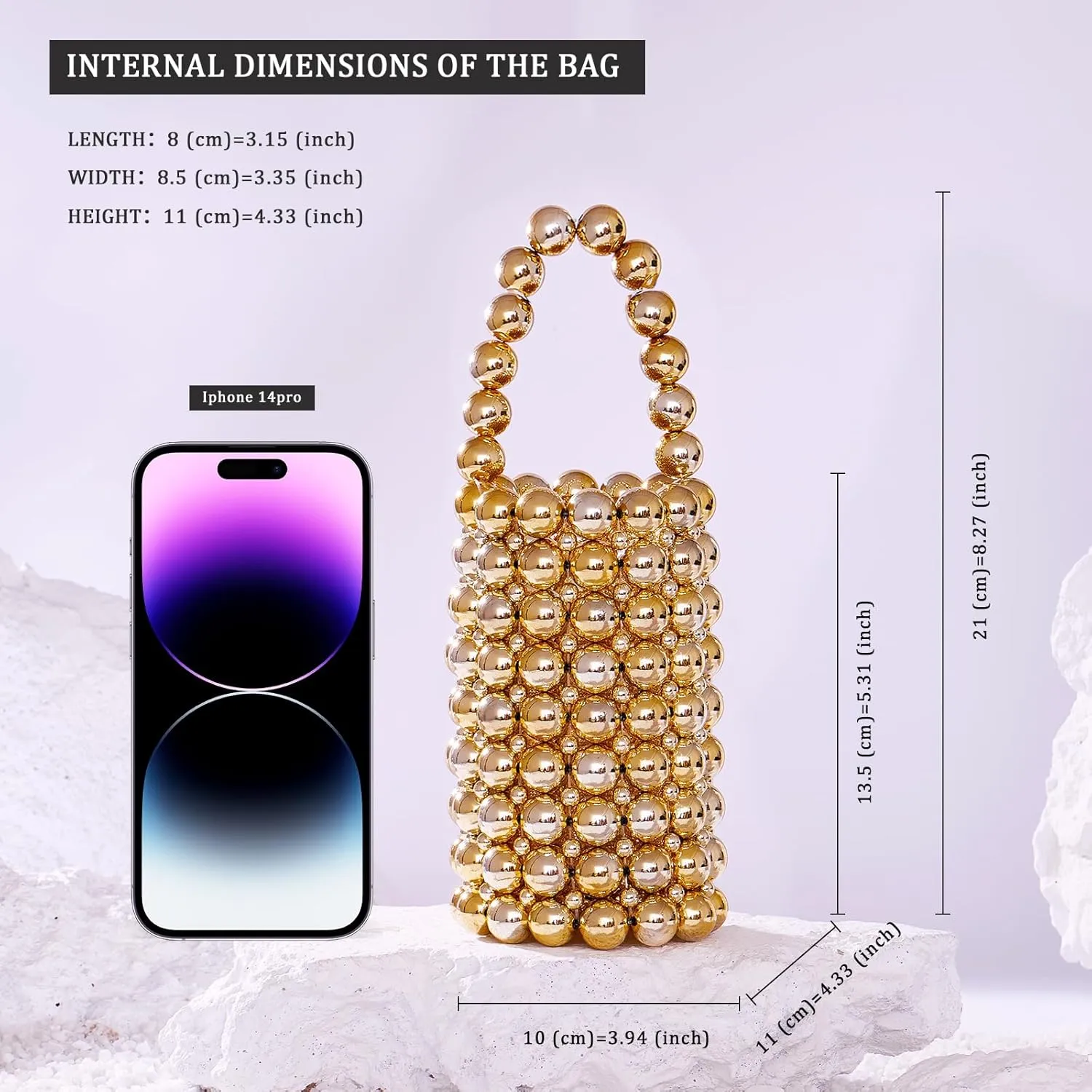 Multicolor Hand Beaded Handheld Crossbody Women's Evening Bag Bucket Bag