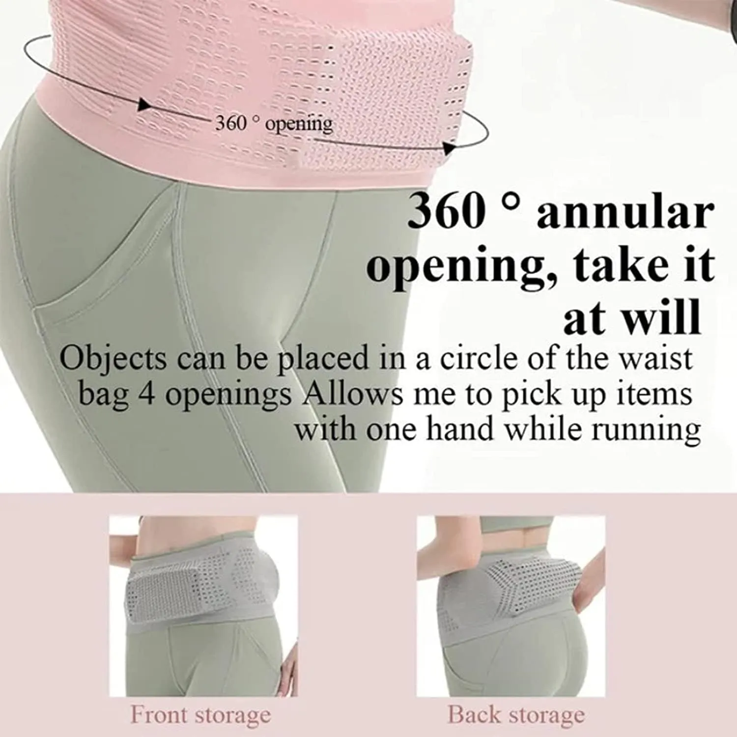 Multifunctional Knit Breathable Concealed Waist Bag - Adjustable Running Belt, Universal Running Waist Pack with Large Capacity, Running Waist Packs for Women Men Outdoor Activities (Purple, S)