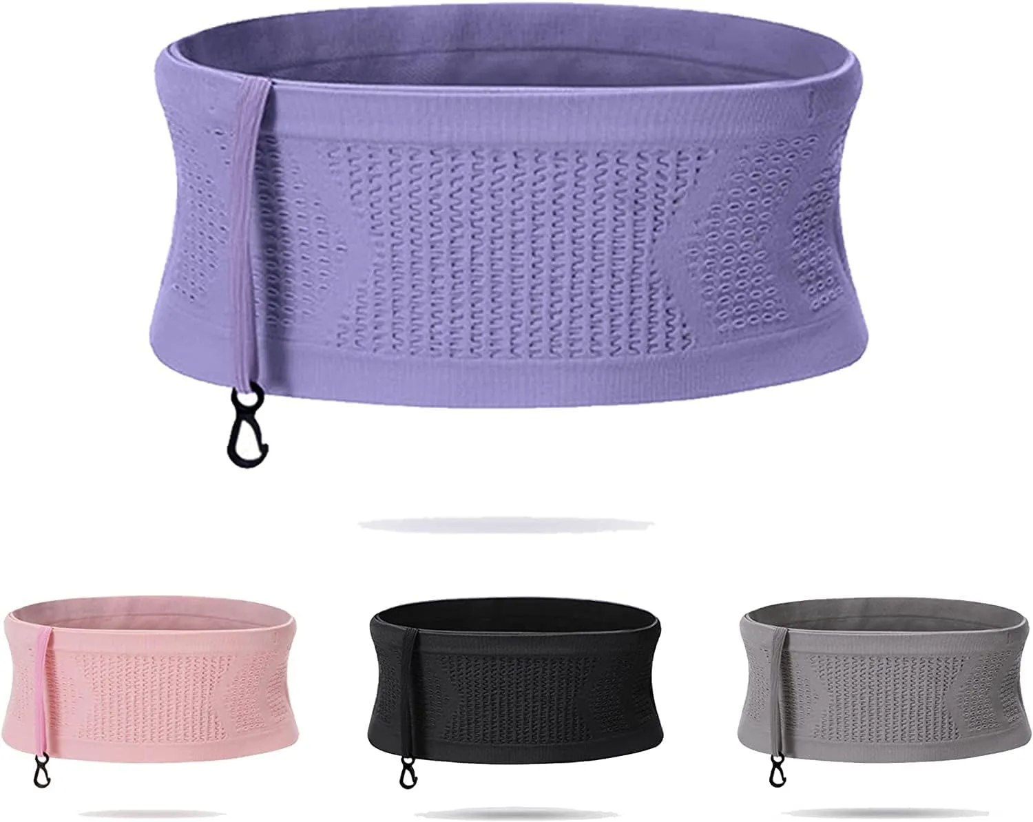 Multifunctional Knit Breathable Concealed Waist Bag - Adjustable Running Belt, Universal Running Waist Pack with Large Capacity, Running Waist Packs for Women Men Outdoor Activities (Purple, S)
