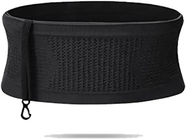Multifunctional Knit Breathable Concealed Waist Bag, Universal Running Belt, Fitness and Running Fanny Pack for Men Women (Black, S)