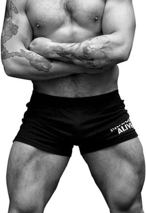 Muscle Alive Mens Bodybuilding Shorts 3" Inseam Cotton