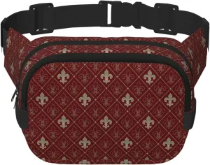 Muster Rot Fleur Blumen Fanny Belt Bag Waist Pack Crossbody Bags Bum Bag For Running Hiking Travel Workout Adjustable Strap Crossbody Fanny Pack For Women Men pattern51