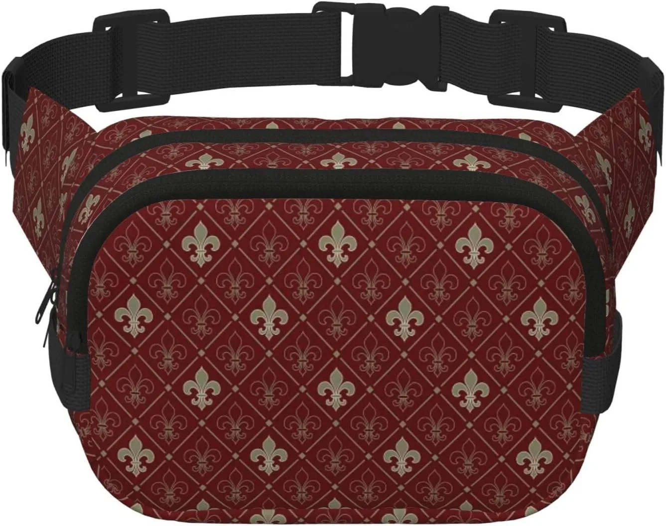 Muster Rot Fleur Blumen Fanny Belt Bag Waist Pack Crossbody Bags Bum Bag For Running Hiking Travel Workout Adjustable Strap Crossbody Fanny Pack For Women Men pattern51