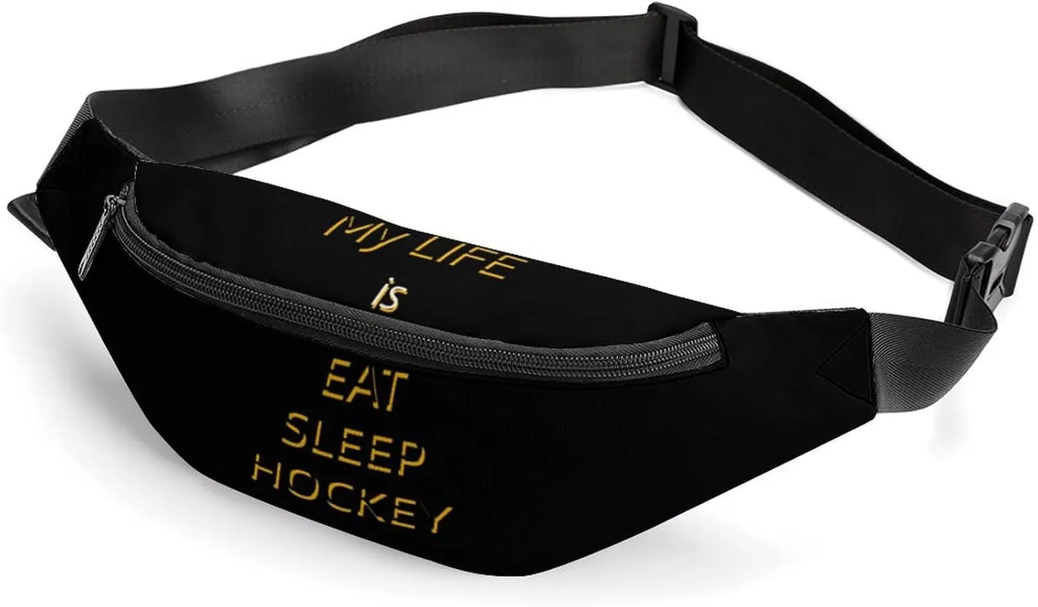 My Life Is Eat Sleep Hockey Crossbody Fanny Pack Waist Packs Adjustable Shoulder Bags Sling Bag for Hiking Running Cycling