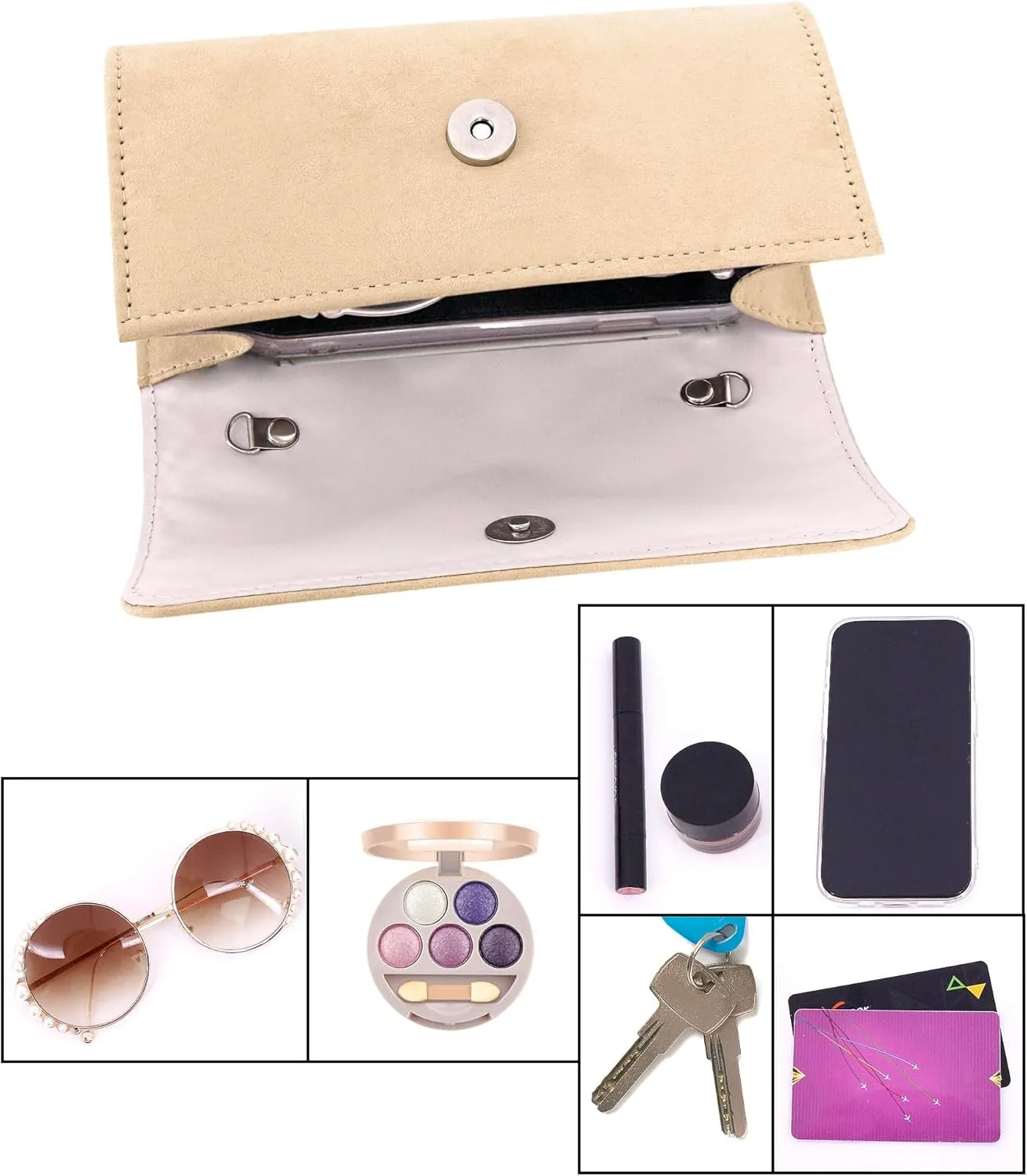 Naimo Flap Dazzling Small Clutch Bag Evening Bag With Detachable Chain