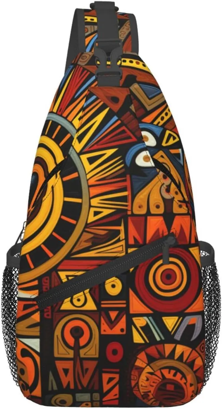 National Patterns print Sling Bag Sport Hiking Daypack Crossbody Shoulder Backpack Chest Bag Men Women