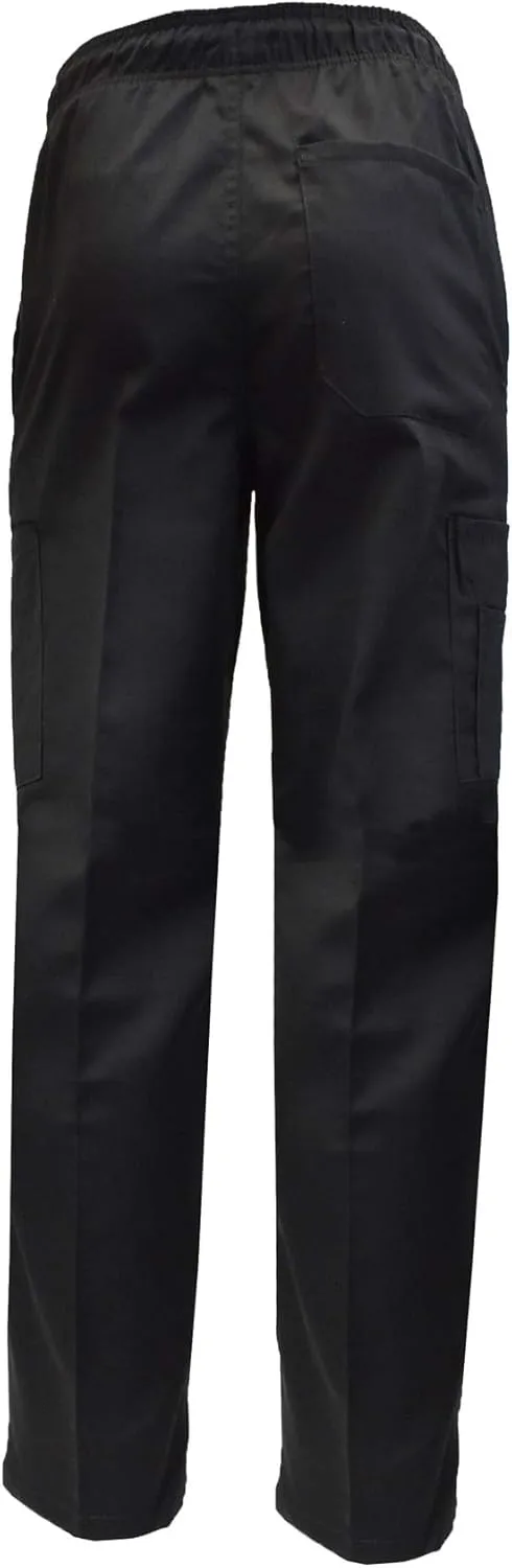 Natural Uniforms Classic 6 Pocket Black Chef Pants with Multi-Pack Quantities Available