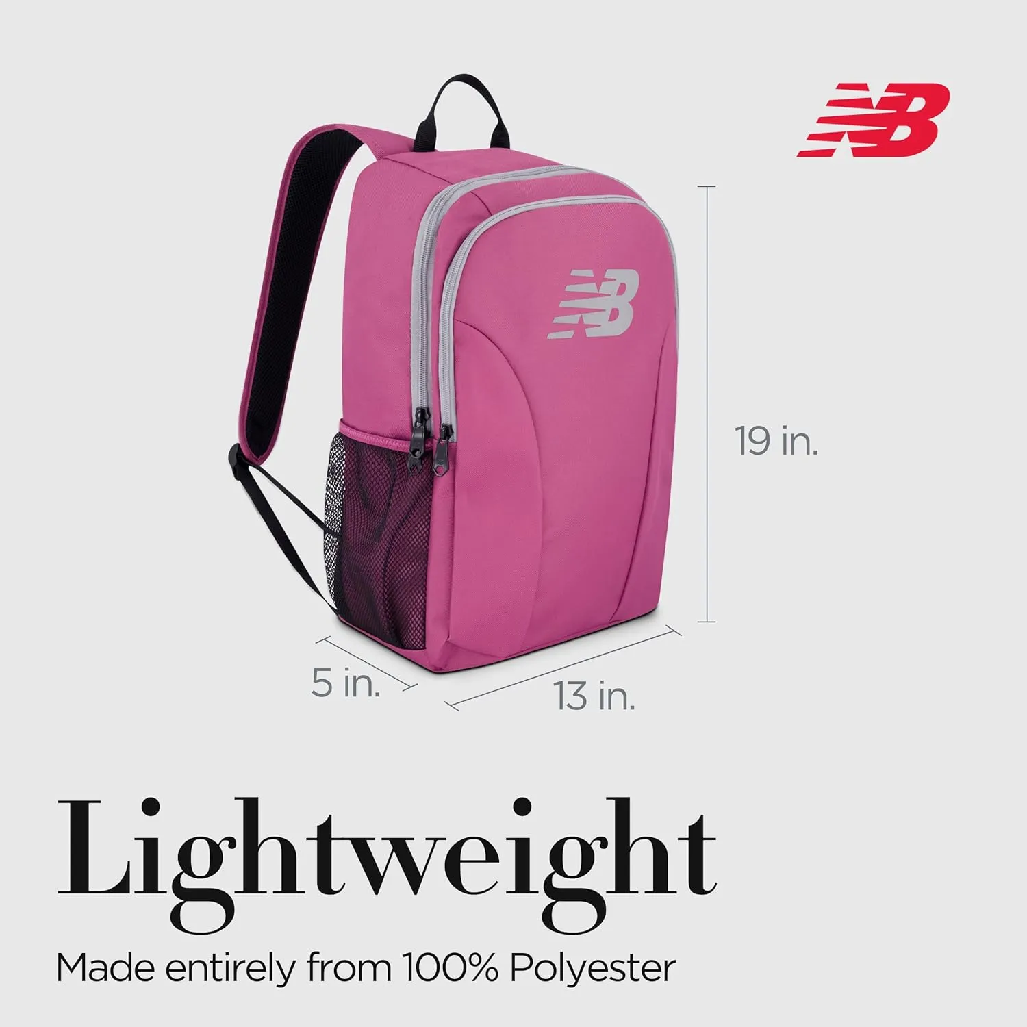 New Balance Laptop Backpack, Travel Computer Bag for Men and Women, Burgundy, 19 Inch