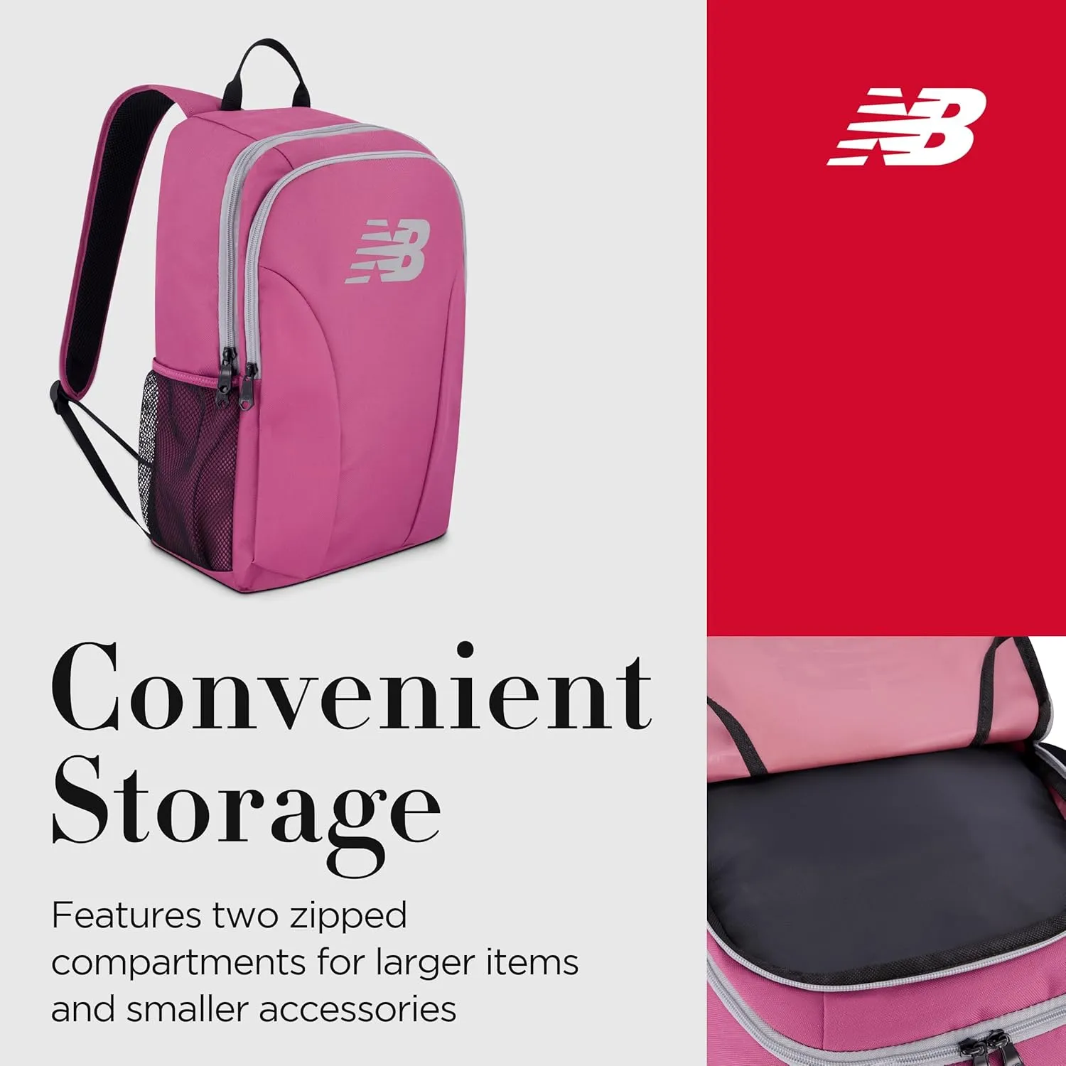 New Balance Laptop Backpack, Travel Computer Bag for Men and Women, Burgundy, 19 Inch