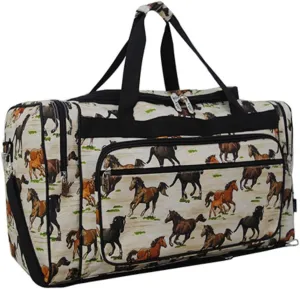 NGIL Canvas 20" inch Duffle Bag (Stallion Wild Horse-black)