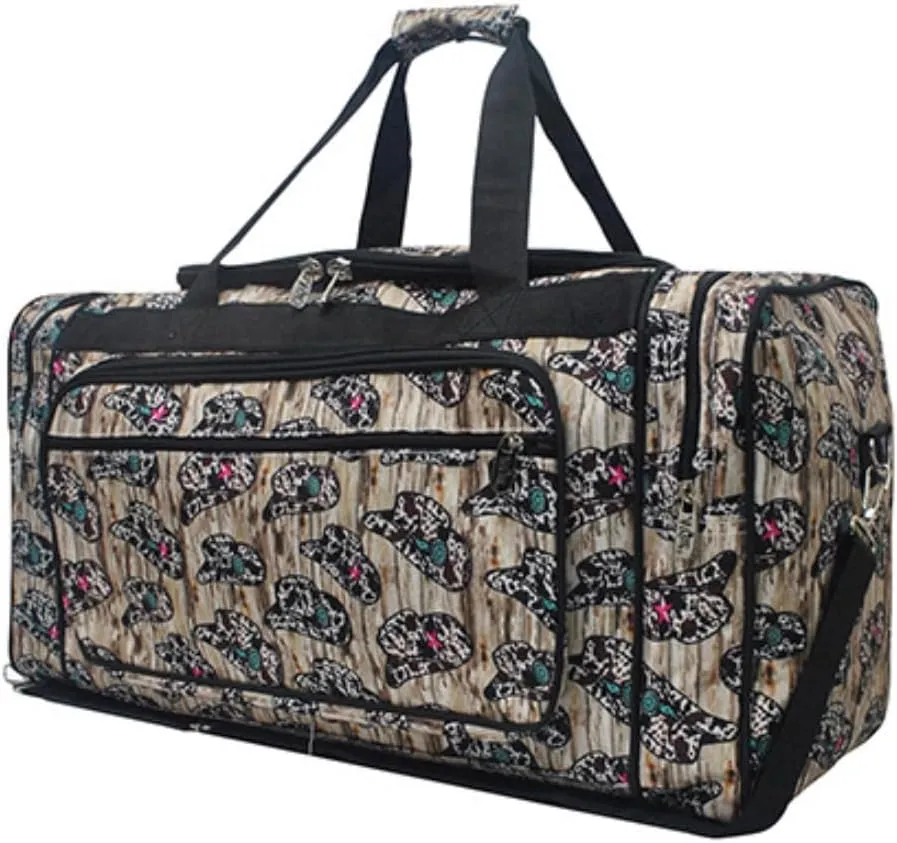 NGIL Canvas 23" inch Duffle Bag (Aztec Cow-Black)