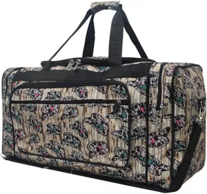NGIL Canvas 23" inch Duffle Bag (Aztec Cow-Black)