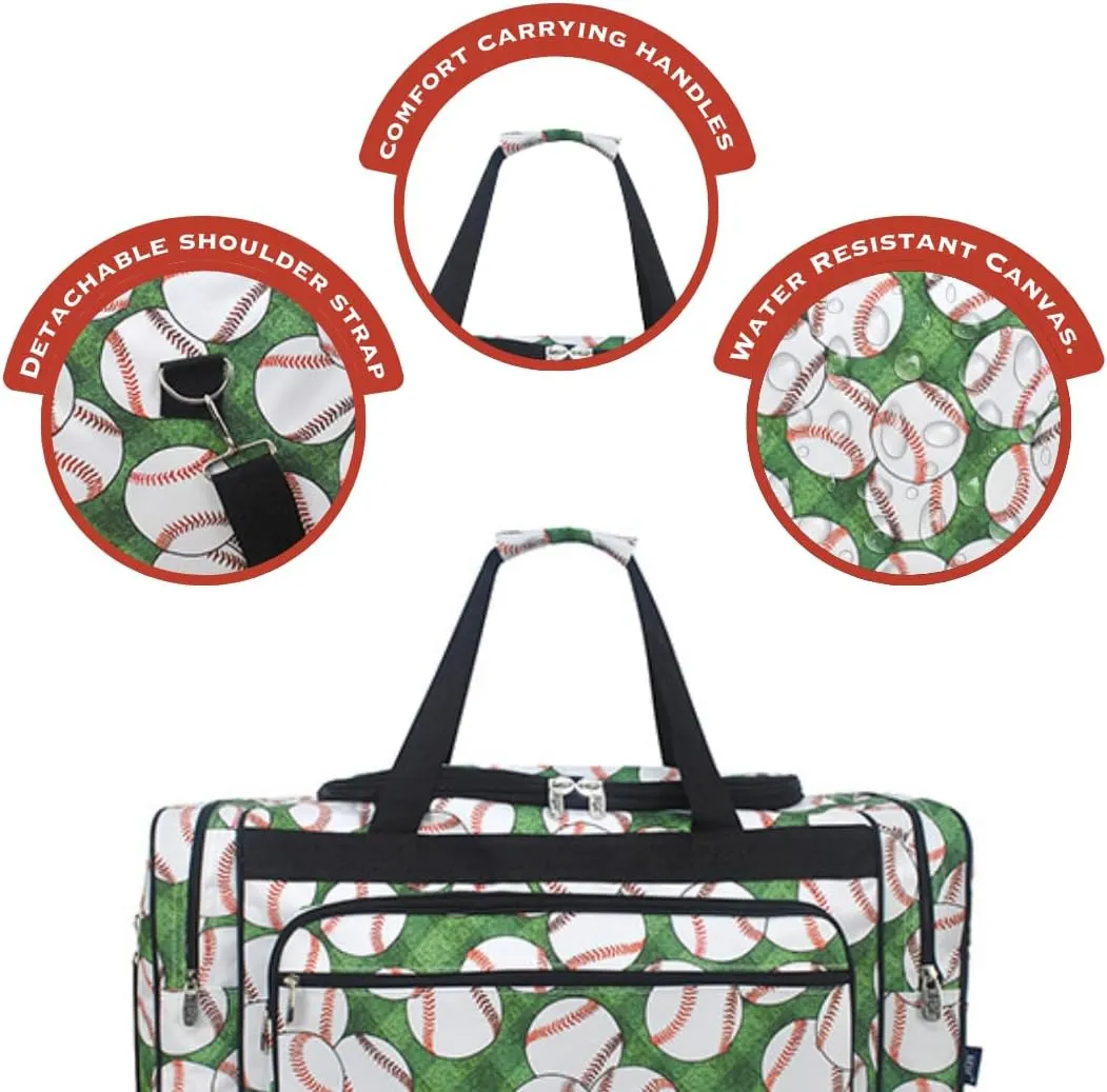 NGIL Canvas 23" inch Duffle Bag (Baseball Field- Black)