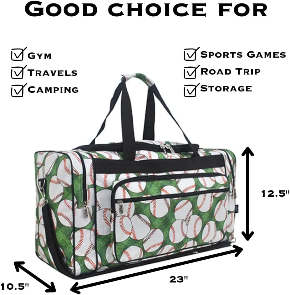 NGIL Canvas 23" inch Duffle Bag (Baseball Field- Black)