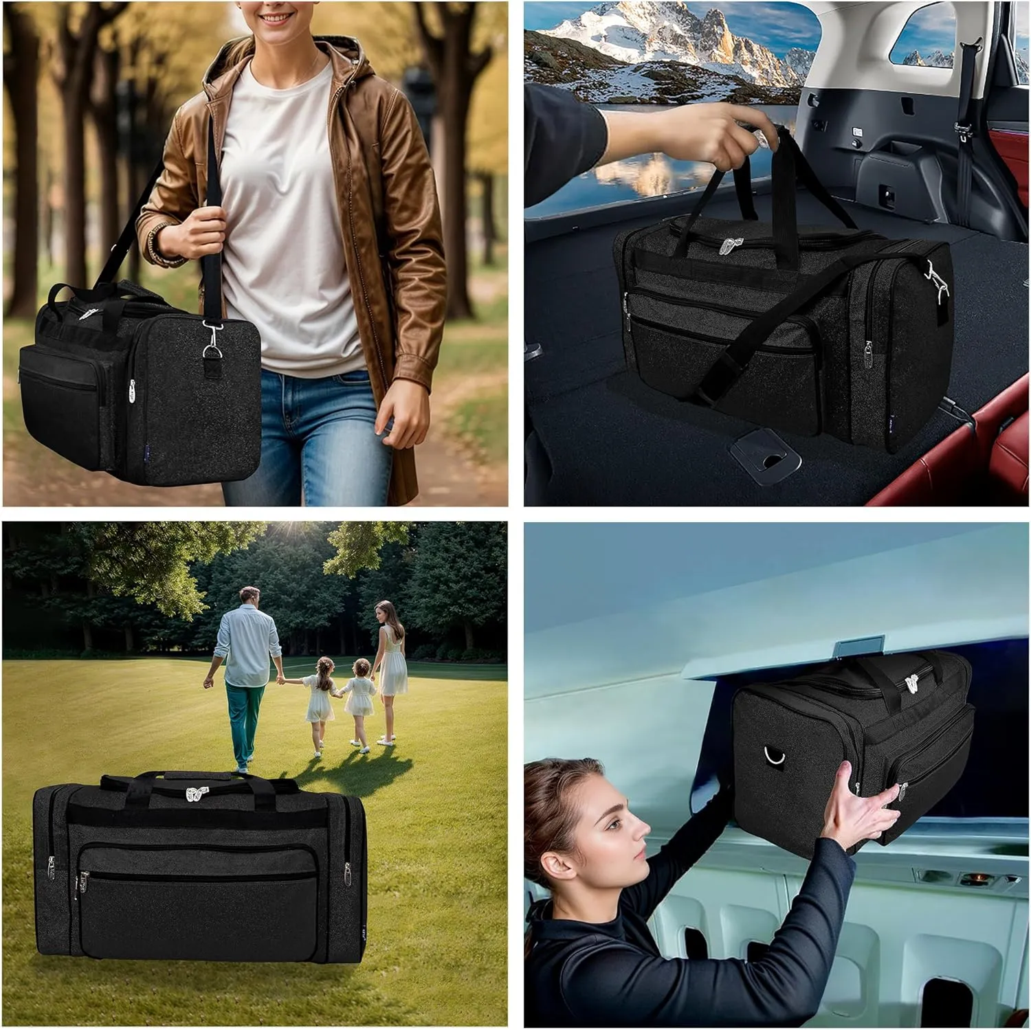 NGIL Canvas 23" inch Duffle Bag (Black Glitter)