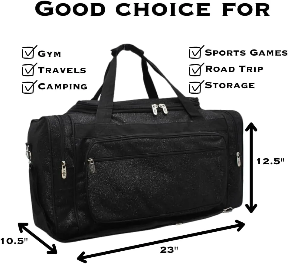 NGIL Canvas 23" inch Duffle Bag (Black Glitter)