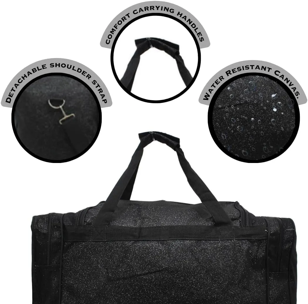 NGIL Canvas 23" inch Duffle Bag (Black Glitter)