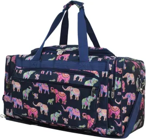 NGIL Canvas 23" inch Duffle Bag (Bohemian Elephant-Navy)