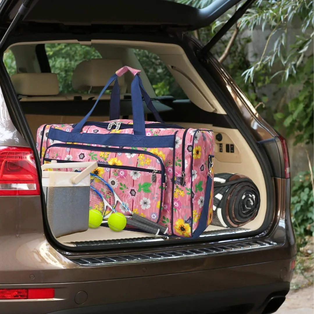 NGIL Canvas 23" inch Duffle Bag (Country Flowers-Navy)