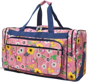 NGIL Canvas 23" inch Duffle Bag (Country Flowers-Navy)
