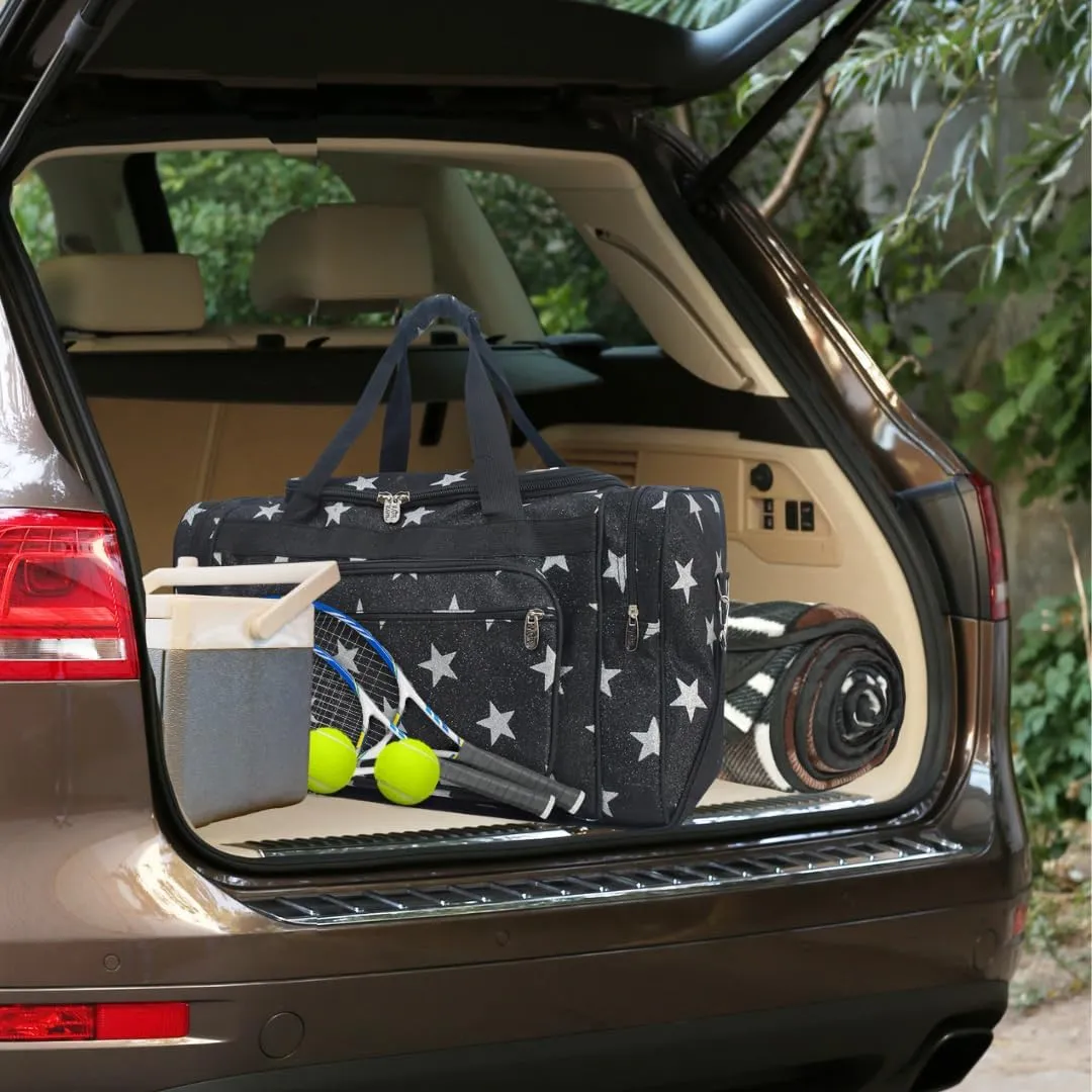 NGIL Canvas 23" inch Duffle Bag (Glitter Super Star-Black)