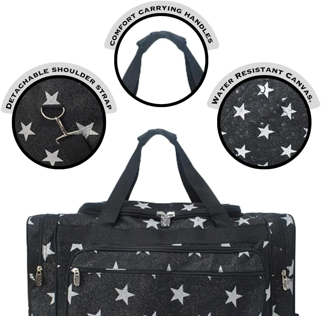 NGIL Canvas 23" inch Duffle Bag (Glitter Super Star-Black)