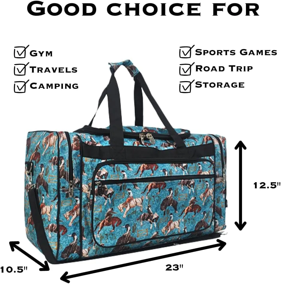NGIL Canvas 23" inch Duffle Bag (Rowdy Rodeo-Black)