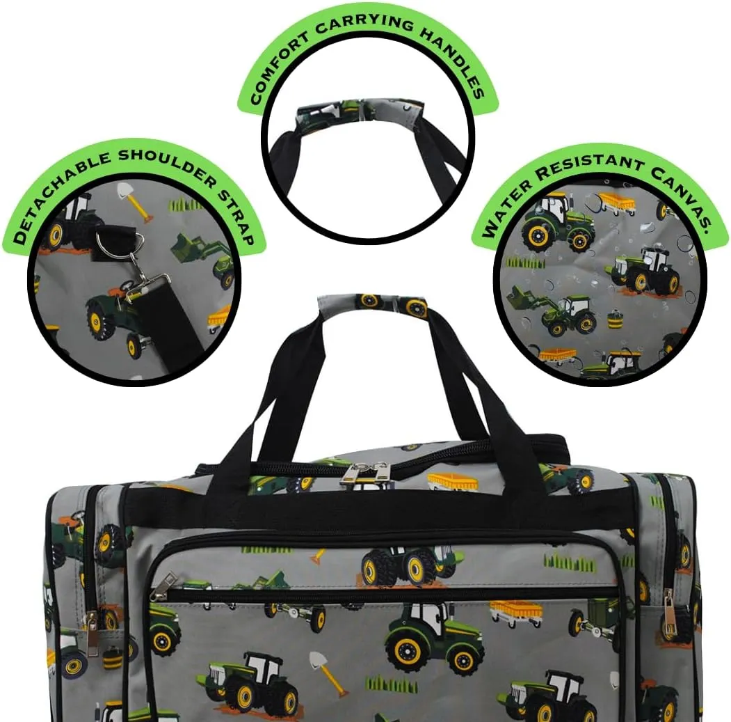NGIL Canvas 23" inch Duffle Bag (Tractor Truck-Grey)